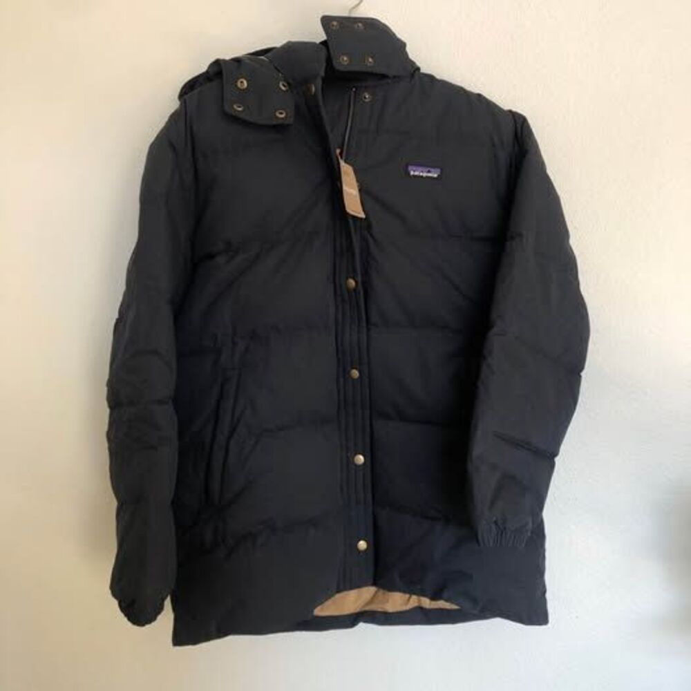 Patagonia Womens Sz L Cotton Down Parka Pitch Blue 26851 - Brand New